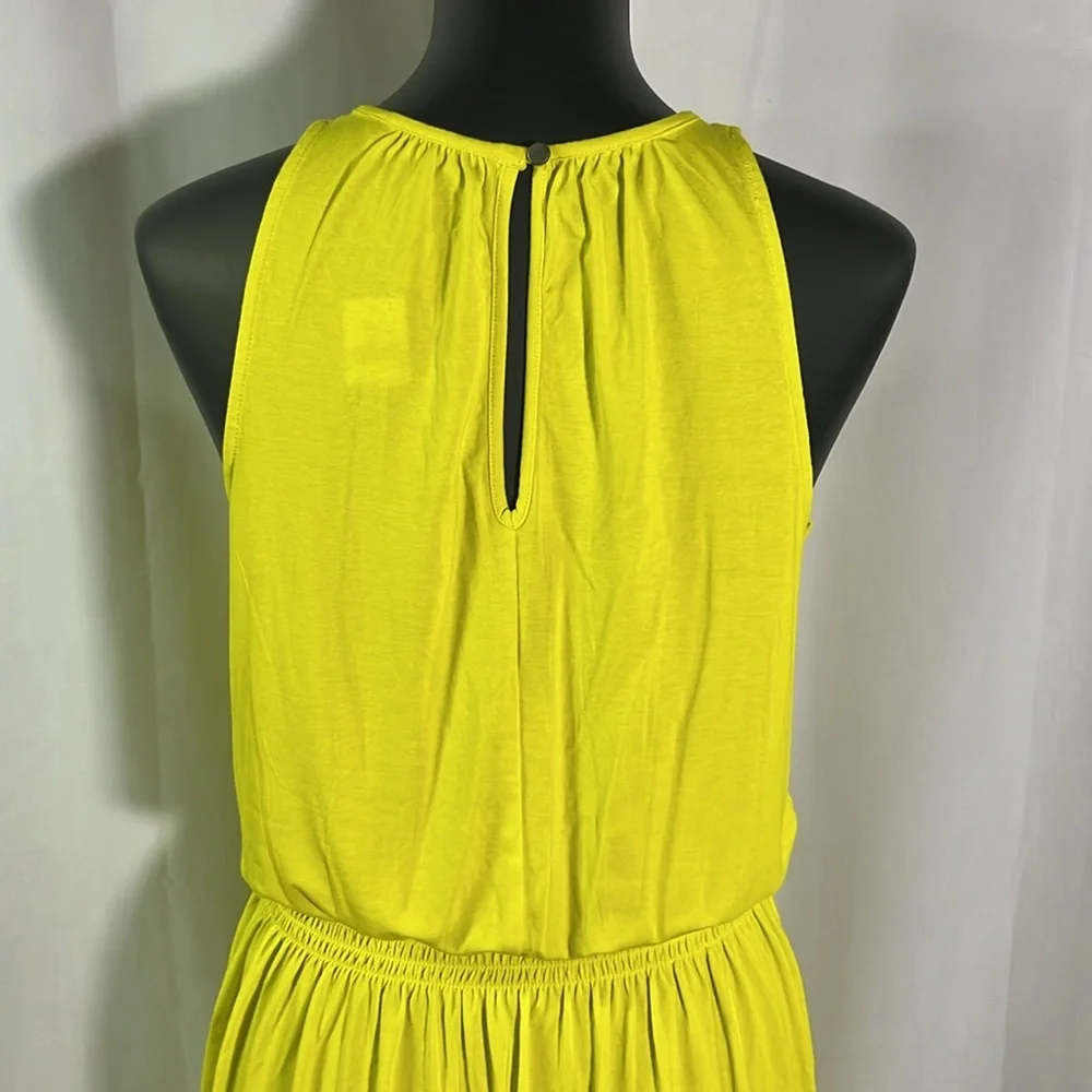 NWT Banana Republic Factory Chartreuse Sleeveless Smocked Waist Dress
